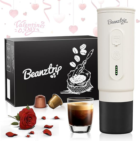 BeanzTrip H02 PRO Portable Electric Espresso Maker, Christmas Gift Coffee Machine Compatible with NS Capsule Original Pods & Ground Coffee, Mini Travel Espresso maker for Camping, Hiking, RV
