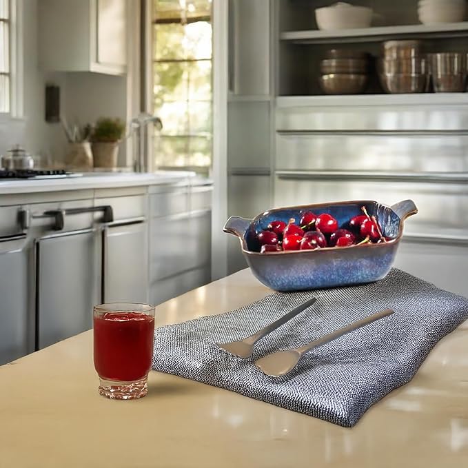 LIUYWYHCF Ceramics Au Gratin baking Dishes Set of 4, Baking Tray Bake ware, 10.5 oz Ramekins, for Pie Pan, Appetizer, Tart, Dessert, Quiche, Oven Small dish, individual dishes, Square 7.3 Inch