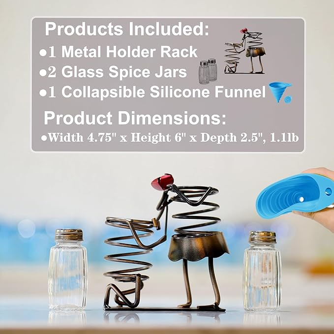 Funny Salt And Pepper Shakers Set Novelty - Two Glass Shakers With Lids, Rose Lovers Holder Caddy For Spices And Seasonings, For Kitchen, Dining Or Table Decor (rose lovers)