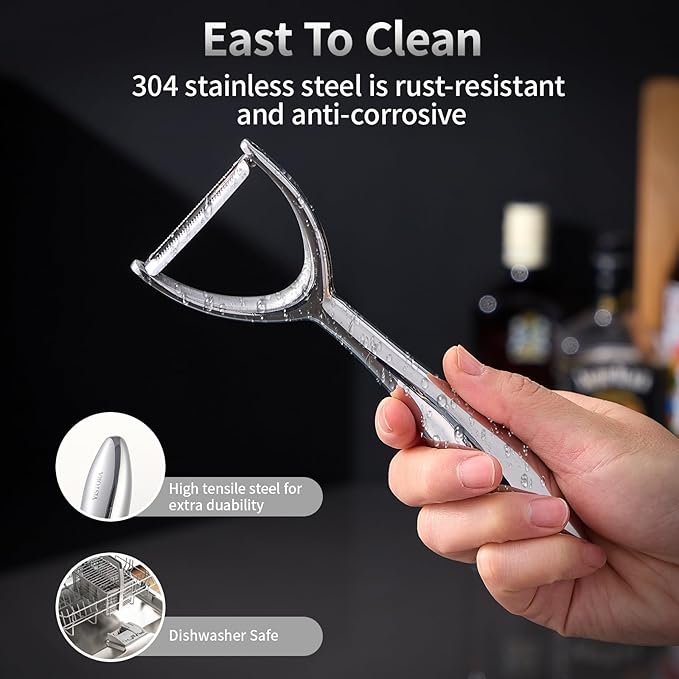 Y-Shaped Stainless Steel Vegetable & Fruit Peeler – Ultra-Sharp Blade, Ergonomic Handle, Dishwasher Safe Kitchen Peeler
