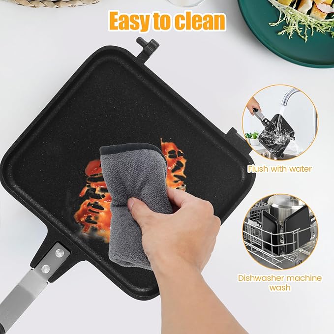 Stovetop Toasted Sandwich Maker, Aluminum Sandwich Maker Press Camping for Gas Stove, Stovetop Sandwich Maker & Panini Press for Home Kitchen Breakfast Camping