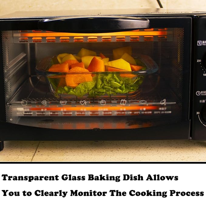 Small Glass Baking Dish for Oven, 6.7in Casserole Dishes for Oven, Square Glass Baking Pan