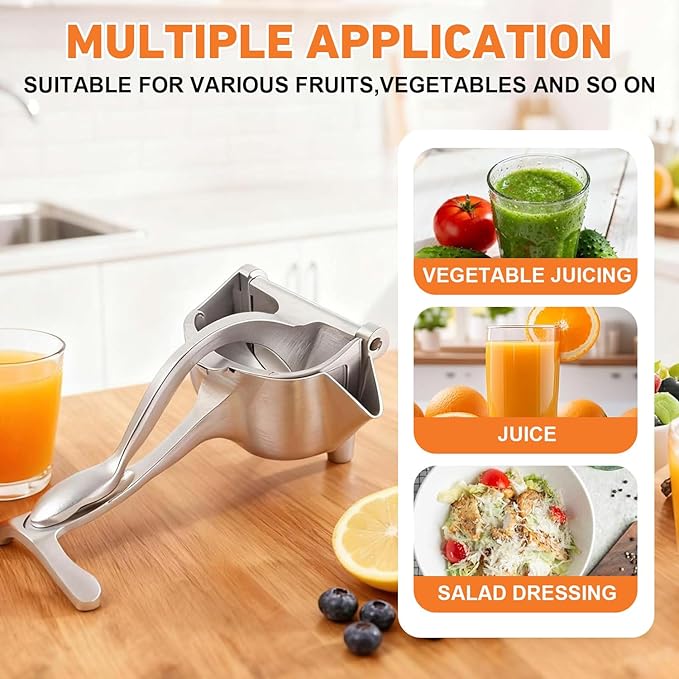 Fruit Juice Squeezer, 2026 New Upgraded Hand Juicer Squeezer Lemon Juicer Manual Hand Press with Ergonomic Grip, Easy to Use and Clean for Orange Citrus Pomegranate Lime Grapefruit(2PCS)