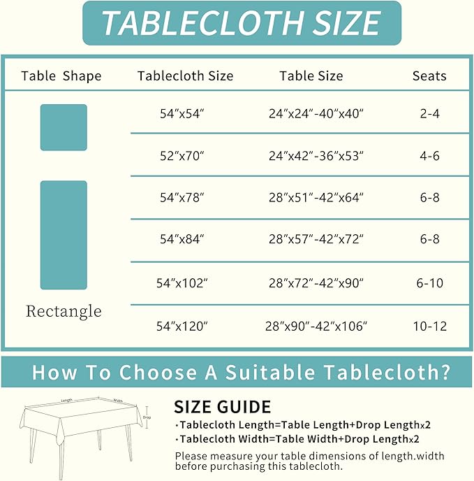 Rectangle Table Cloth,100% Waterproof Tablecloth Oil Proof Spill Proof Vinyl Table Cloth, Wipe Clean Plastic Table Cover for Dining, Camping, Indoor and Outdoor 54" x 78",Magpie