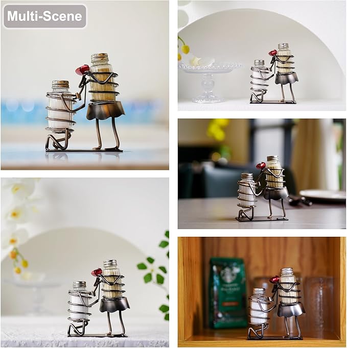 Funny Salt And Pepper Shakers Set Novelty - Two Glass Shakers With Lids, Rose Lovers Holder Caddy For Spices And Seasonings, For Kitchen, Dining Or Table Decor (rose lovers)