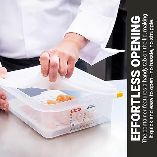 Araven Airtight Container, Food Pan with Lid for Storage in Kitchen and Restaurant, 22.2 Qt, Clear
