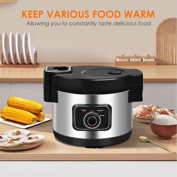 WerkWeit Commercial Rice Cooker 13L Large Rice Cooker 50Cup(Cooked)/25Cup (Uncooked), 1850W Rice Cooker for Restaurant Canteen Party Commercial Rice Warmer for 24H