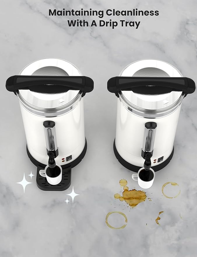 GarveeHome 120 Cups Coffee Urn,18 L/4.8 gal Double Wall Commerical Coffee Maker for Buffet Catering Wedding Gathering,Large Capacity Hot Coffee Dispenser,Stainless Steel Hot Water Urn