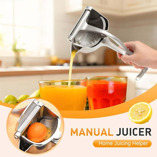 Aluminum Alloy Manual Hand Press Juicer for Citrus Fruits, Fresh Fruit Juice Extractor, Lemon Orange Lime Grapefruit Pomegranate Squeezer (1 PCS)