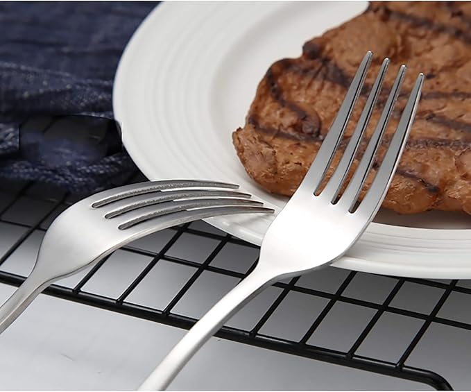 VANRA 6-Piece Dinner Forks Set Heavy Duty Stainless Steel Silver Cutlery Set 8 inches (6 forks)