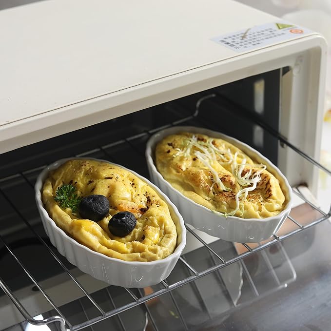 SumitlEyao 6pcs Pie Pan, Baking Pan Ceramic, Quiche Baking Dish, for Baking, Souffle Dishes, Oven Safe