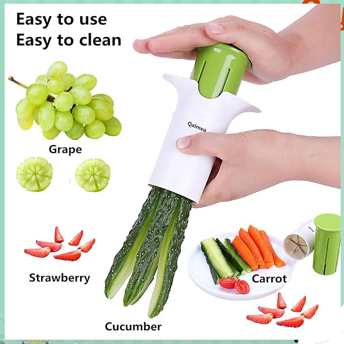 Vegetable Slicer Fruit Cutter Cucumber, Strawberry, Carrot, Potato | Easy Salad Maker, Cheese Grater for Kitchen | Creative Multi-Function Manual Food Chopper