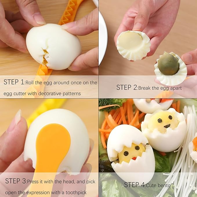 4 Pack Deviled Egg Cutter in Half - Egg Cutter for Kitchen, Perfect for Salads, Kitchen Cooking Tools,Easy Clean Dishwasher Safe,Gadgets