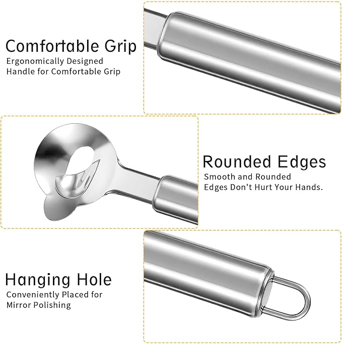 2 Pcs Cactus Peeler Spoon Stainless Steel Long Hole Cactus Thorn Removal Tool Multi-Function Cactus Peeling Knife Tool, Sliced Chinese Noodle Cutter for Cooking Kitchen Gadgets