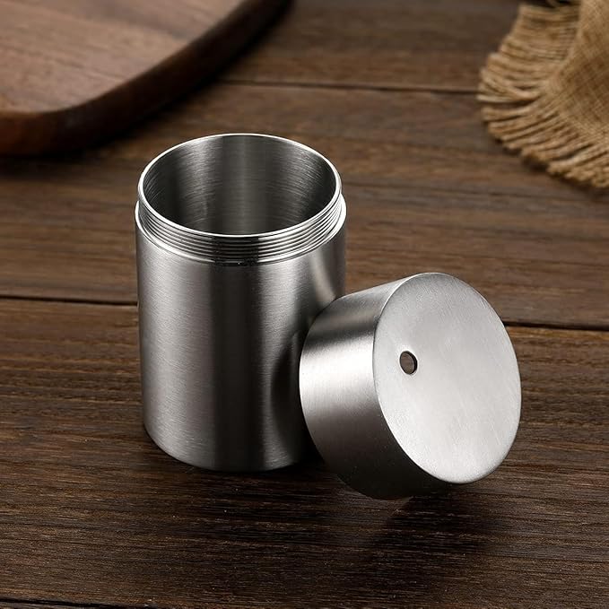 Mu&Ti Premium Stainless Steel Toothpick Holders Set - SUS304 Brushed Surfaces, Elegant Cylinder Design (Matte)
