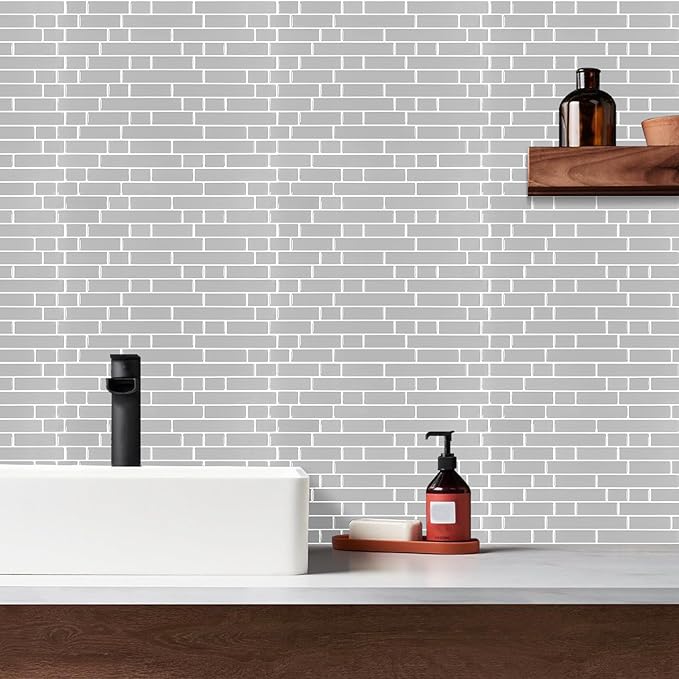 STICKGOO Peel and Stick Backsplash - 10 Sheets of 12”×12” - 3D Self Adhesive Peel and Stick Tile Backsplash for Kitchen & Bathroom
