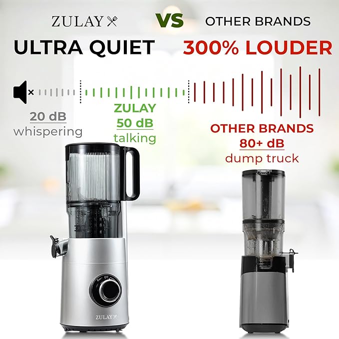 Zulay Cold Press Juicer, 5.5" Chute, Slow Masticating Juicer Machine for High Juice Yield, Easy to Clean Stainless Steel Blades for juicing Whole Fruits & Vegetables "extractor de jugos y vegetales"