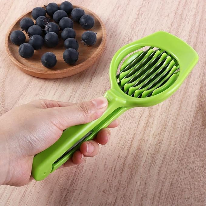 Durable Egg Slicer for Hard Boiled Eggs, Strawberry Soft Fruit Slicer with Handle for Home Kitchen