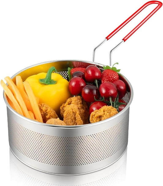 Tenta Kitchen 18/8(304) Stainless Steel Large Fine Mesh Strainer Micro-Perforated Flat Buttom Colander Stainless Steel Punched - Designed for Chef Commercial and Your Home 7.1 Inch/18 cm Diameter