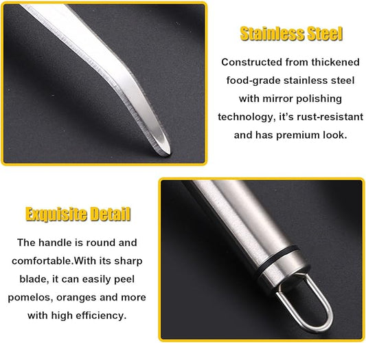 Stainless Steel Fruit Knife Orange Peeler Tools Grapefruit Utensil Tool for Citrus Lemon Kiwi Salads Melon Lime Pitaya Apple