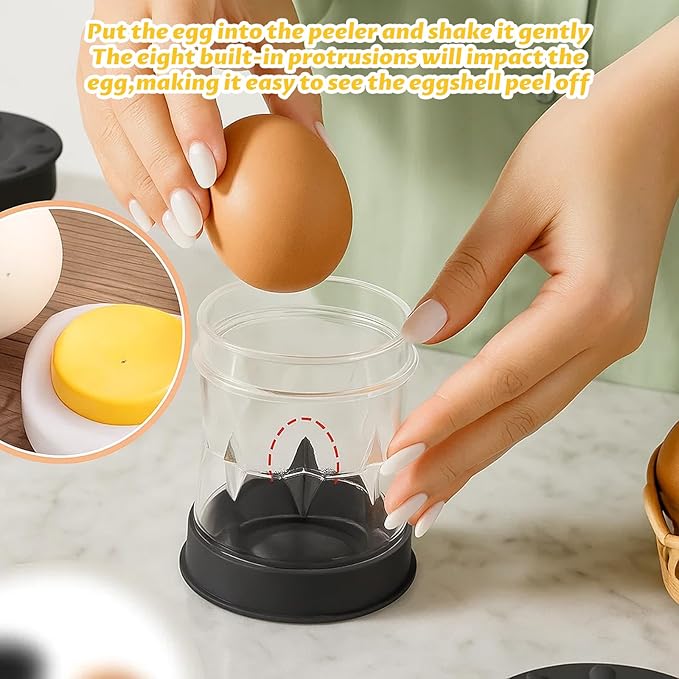 3PCS Egg Peeler Set, Hard Boiled Egg Peeler, Egg Peeler Tool for Hard Boiled Eggs Suitable for Family Chefs, Kitchen Enthusiasts and Busy Professionals