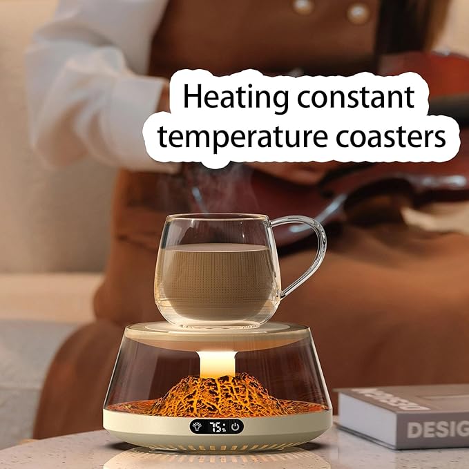 Coffee Mug Warmer, Mug Warmer, Multiple Face Drink Heating Pad Permanent Construction 4 Customizable Warmth Preferences for Hot Beverages Maintenance Cup Warming Base with Safe Features