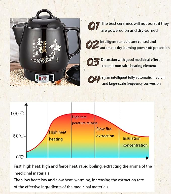 Electric Herbal Medicine Cooker, 4L Automatic Decoction Pot with Audible Reminder & Heat Preservation for Tea & Soup