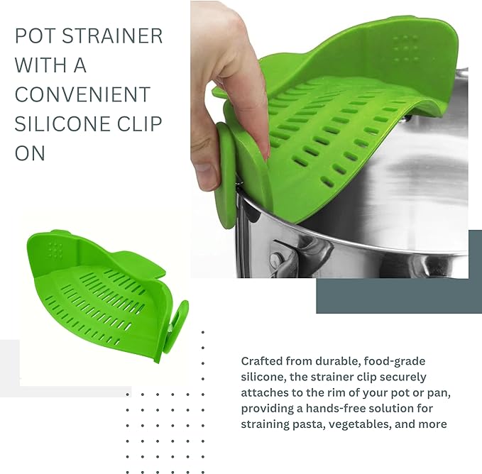 Generic silicone food strainer, Small, Green