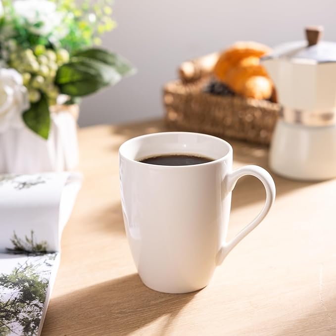 GBHOME 12 OZ Off White Coffee Mugs, Ceramic Coffee Cups Set with Large Handle for Man, Woman, Light Weight Coffee Mugs for Latte/Cappuccino/Cocoa/Milk, Dishwasher & Microwave Safe, 36 pcs