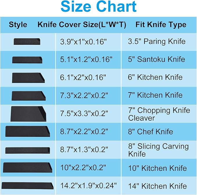 PATIKIL ABS Knife Cover Sleeves for 14" Kitchen Knife, 2 Pack Knives Edge Guard Blade Protector Universal Knife Sheath for Home Kitchen, Black