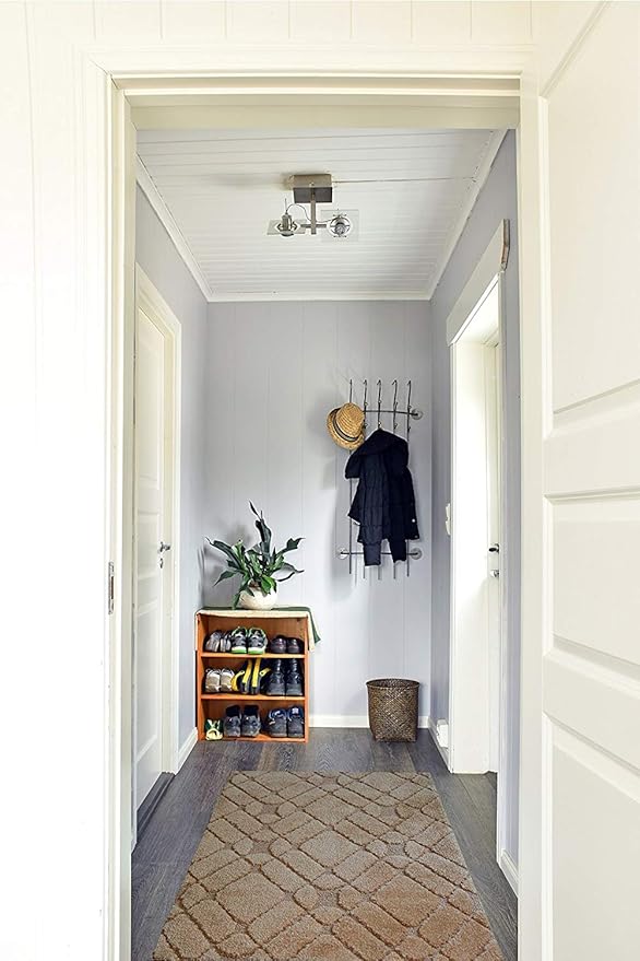 Custom Size Hallway Runner Rug Trellis Brown Color 31 inch Wide Select Your Length Non-Slip (Skid Resistance) Rubber Backing 23 feet x 31 inch (Color Options Available)