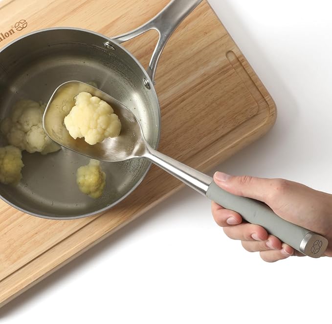 Calphalon Edge Stainless Steel Slotted Kitchen Spoon - Taupe