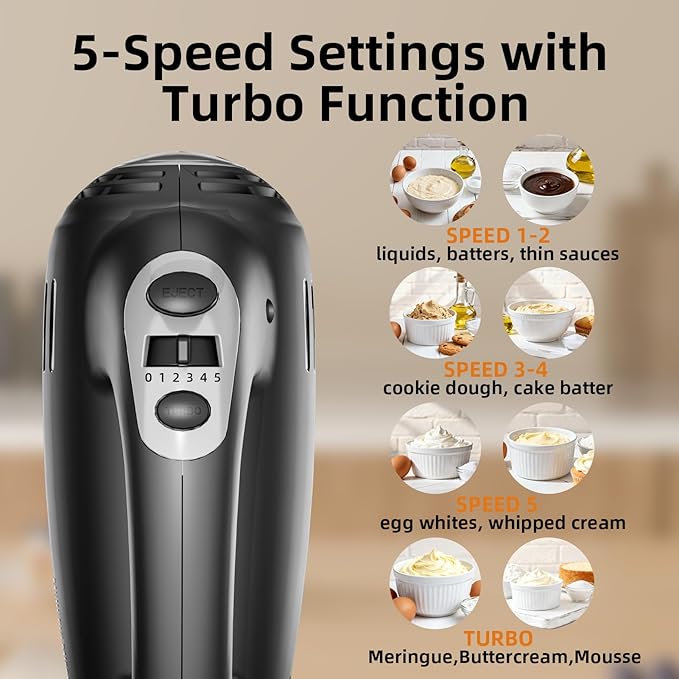 Stand Mixer Hand Mixer Kitchen Electric - 2-IN-1 3.2 QT Auto-Rotating Bowl & Beater Tilt-Head Small Standing Mixer, 250 Watt 5-Speed with Turbo Boost Household Mixer with Beaters & Dough Hooks