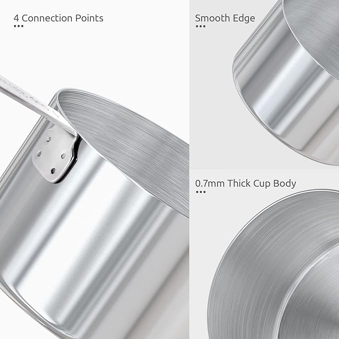 U-Taste 18/8 Stainless Steel Measuring Cups and Spoons Set of 12, and 18/8 Stainless Steel Square Measuring Spoons Set of 8 (Midnight Blue+Silver)