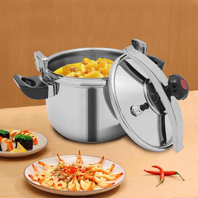 23.25 Quart Stainless Steel Pressure Cooker, 60Kpa Pressure Stewing Pot w/Alarm Device, Pressure Cooker Pot for Cooking, 3 Heavy Security Systems, Works on All Stovetops (Induction Compatible)