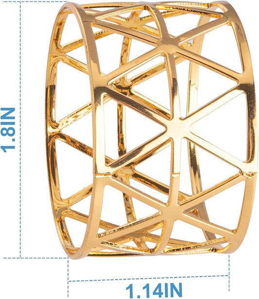 12PCS – Gold Napkin Rings Set of 12, Holiday Napkin Holders for Dining, Anniversary, Birthday, Romantic Candlelight Dinner, Holiday, Party of Table Setting, Wedding Table Decoration