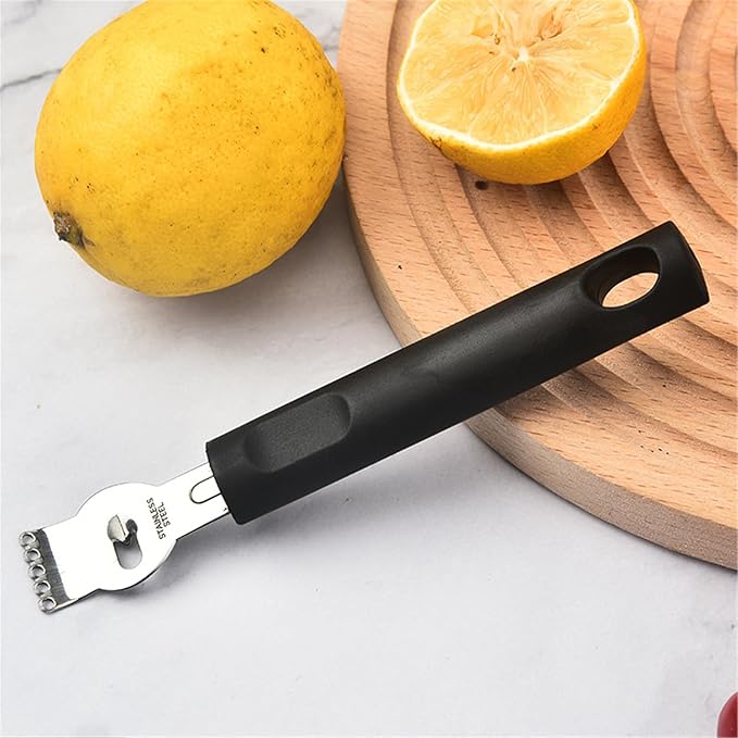 2 PCS Lemon Zester Tool Professional Citrus Peeler Citrus Zester Tool Stainless Steel Channel Knife Orange Peeler Tool Lemon Peeler for Kitchen Bar Restaurant Bartender Accessories