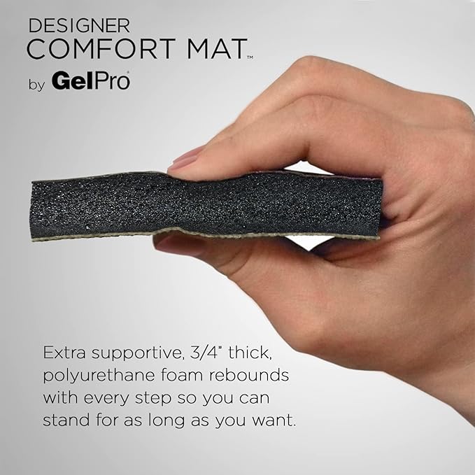 GelPro Decorative Foam Floor Mat, 30" x 108", Tweed Antique White