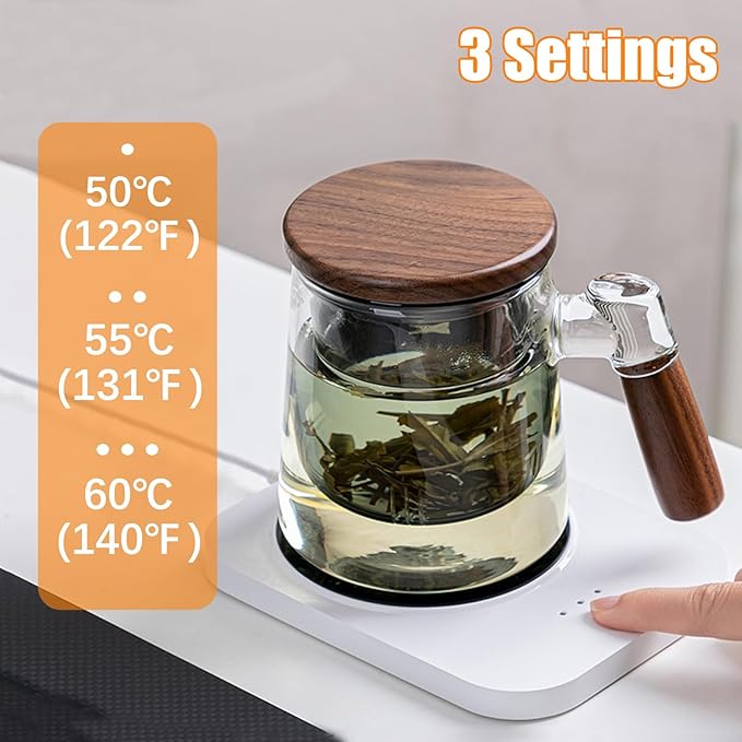 Smart Coffee Mug Warmer, Beverage Warmer Intelligent 55℃ Constant Warm USB Power Supply Coffee Mug Electric Warmer Heating Cup Mat Warmer for Desk 5V White
