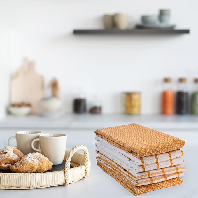 LANE LINEN Kitchen Towels Set of 12-100% Cotton, Quick-Drying 18” x 28” Absorbent Dish & Tea Towels, Premium Hand Towels for Drying Dishes - Yellow