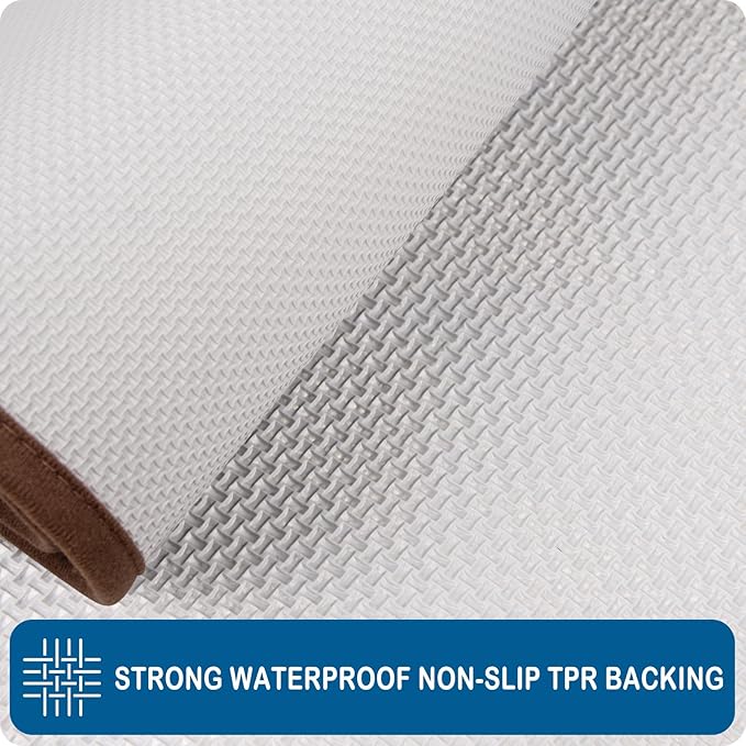 PURRUGS Machine Washable Kitchen Runner Rug 32" x 70", Non-Slip/Skid Hallway Runner Rug, Super Absorbent Soft Area Rug for Kitchen, Hallway & Laundry, Rolled Packaging, Brown