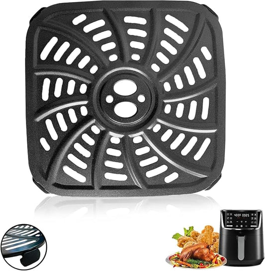 HQT 4QT Air Fryer Grill Pan for Gourmia GAF414 Digital Air Fryers, Upgraded Air Fryer Grill Crisper Plate Tray Rack Insert Grate Grid Shelf for 4QT Gourmia Air Fryer, Nonstick, Dishwasher Safe