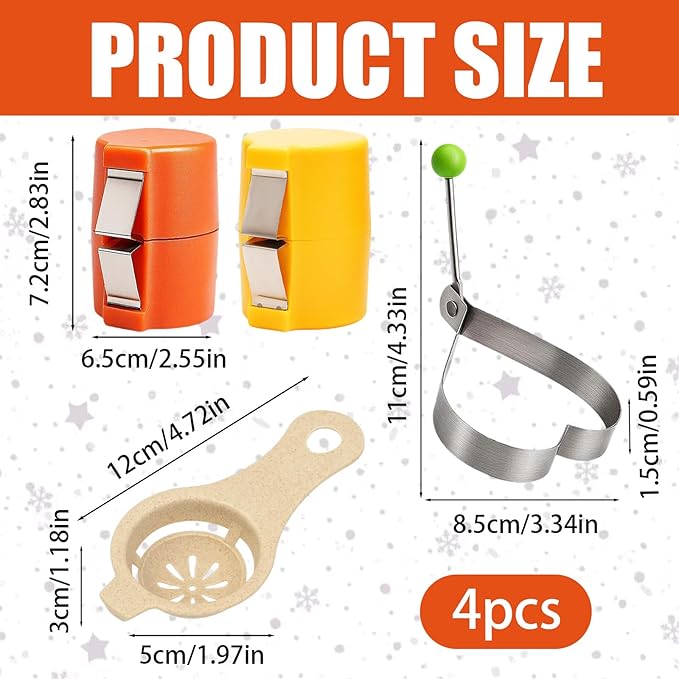 4-Piece Set of Egg Cracker, Hard Boiled Egg Peeler, Egg Shell Opener, for Easy Cracking and Peeling, Compact Design for Kitchen Use