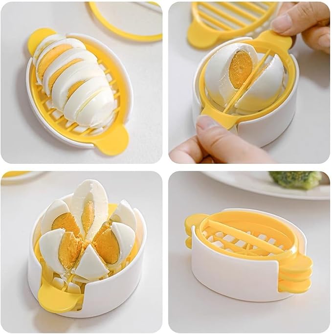 Egg Slicer, 3 in 1 Slicing Half Egg Cutter Tool, Multifunctional Household Egg Slicer for Hard Boiled Eggs