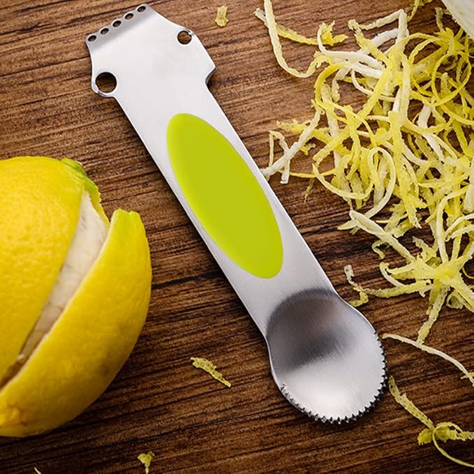 KICHOUSE Stainless Steel Lemon Peel Grater Five for Easy Citrus Pith Removal Versatile Kitchen Gadget for Peeling Lemons Oranges and Grapefruits for Cocktail Enthusiasts