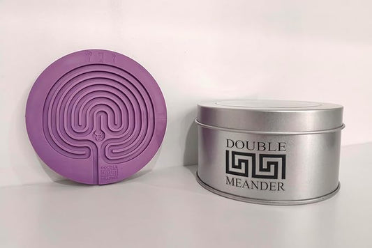 Classic Labyrinth Purple Silicone Coasters - Set of 8 Non-Slip, Heat-Resistant Drink Coasters for Coffee, Tea, and Glasses - Durable, Easy to Clean, Decorative Tabletop Protection