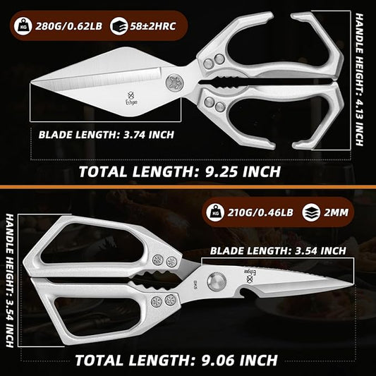 Kitchen Shears Set – Heavy Duty Japanese Stainless Steel Kitchen Scissors, Ultra Sharp Meat Scissors Dishwasher Safe, Cooking Scissor for Food, Christmas Gifts for Men Women
