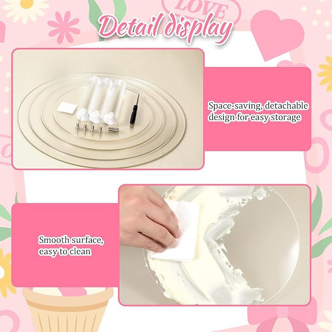 4 Tier Round Cupcake Stand, Cupcake Stands for Party Clear Cup Cake Display Dessert Table Display Cup Cake Tower Stand Thick for Weddings, Birthdays, Holidays