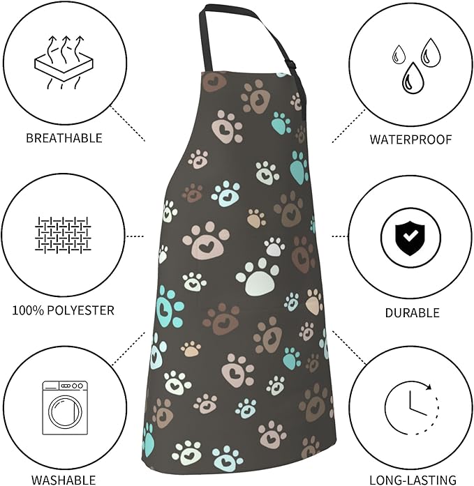 Apron with Pockets Aprons for Women Men Kitchen Chef Apron for Cooking Gardening Server Waitress Painting