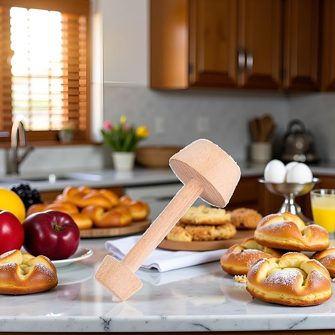 Tart Tamper Pastry Tamper Double Side Wooden Egg Tart Tamper Mold DIY Cake Pastry Pusher for Kitchen Party Baking Tools, Pie, Tart and Quiche Pans（It is 14.8 cm long）